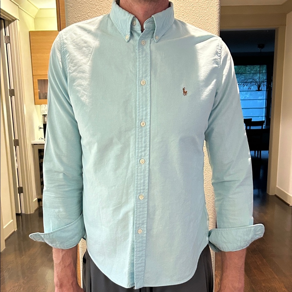 Polo by Ralph Lauren Men's Blue/Green Button Down Shirt